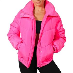 Neon Pink Puffer Jacket